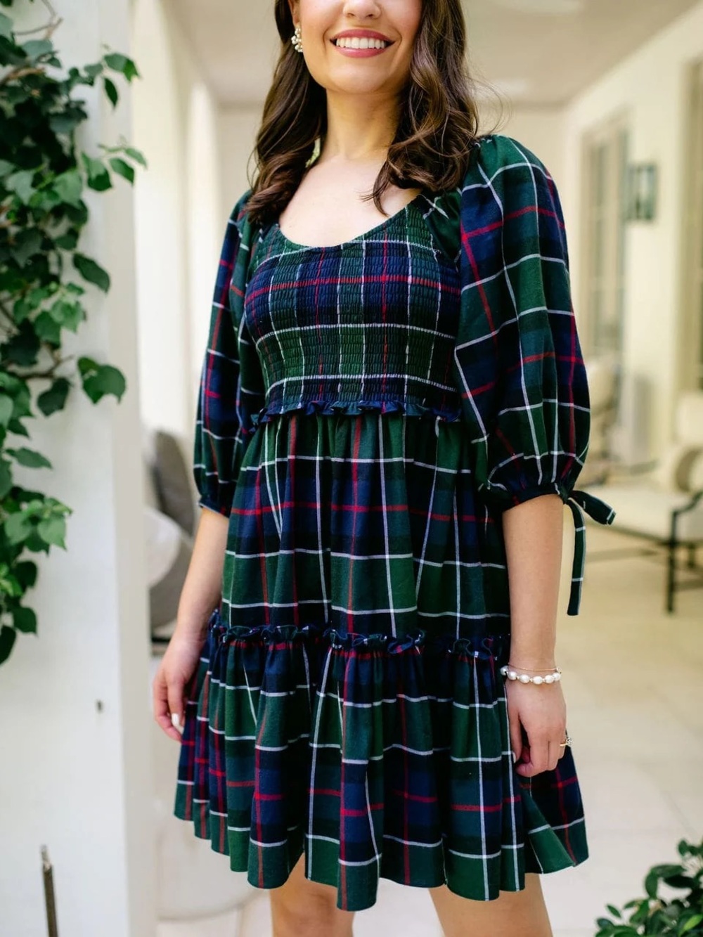 Soft cotton plaid Lucy Mini Dress